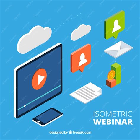 Free Vector Webinar Background In Isometric Style