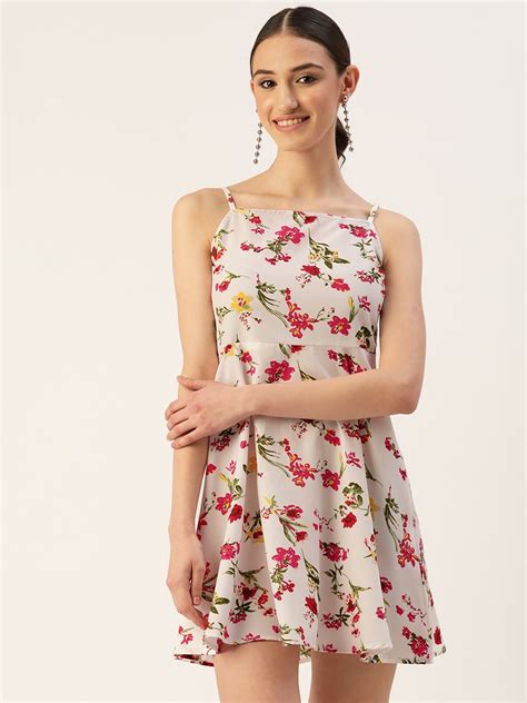 Buy Wisstler Floral Crepe A Line Mini Dress Dresses For Women