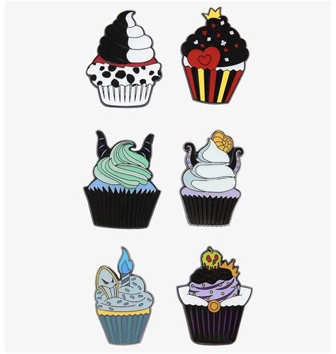 Disney Villains Cupcake Blind Box Disney Pins At Hot Topic Disney Pins Blog Disney Doodles