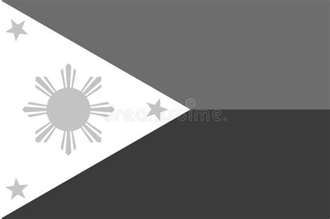 Greyscale Vector Flag Of Philippines Stock Vector Illustration Of Banner National 311908930