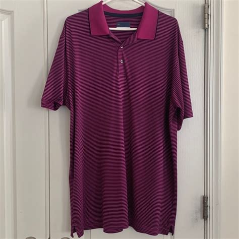 Jack Nicklaus Shirts Mens Jack Nicklaus Purple And Blue Striped Collared Polo Shirt Sleeve