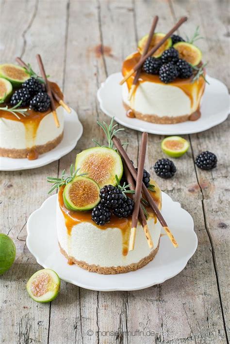 Mini Cheesecake Mit Salzkaramell Feigen Und Brombeeren Monsieur