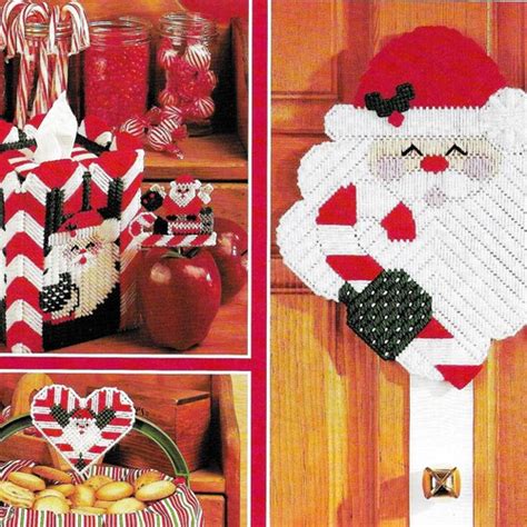 Vintage Christmas Plastic Canvas Pattern Book Pdf Xmas Tissue Etsy