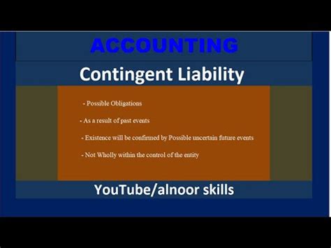 Contingent Liability Examples Presentation YouTube