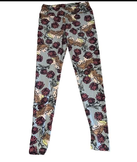 LulaRoe Disney Belle Beauty And The Beast Rose Leggings NWOT EBay