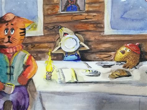 Иллюстрация три друга в стиле детский, книжная графика, персонажи