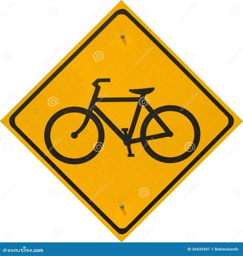 Bike Path Yellow Sign Stock Image Image Of Bike Bikeframe 26432947