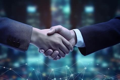 Premium AI Image | Business handshake Shake person happy Generate Ai