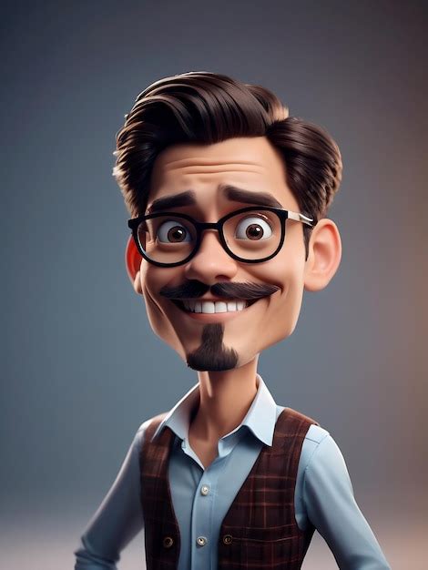 Premium Photo 3d Portrait Cartoon Caricature Illustration Playful