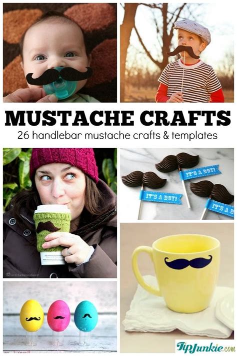 26 DIY Handlebar Mustache Template and Crafts | Mustache template ...