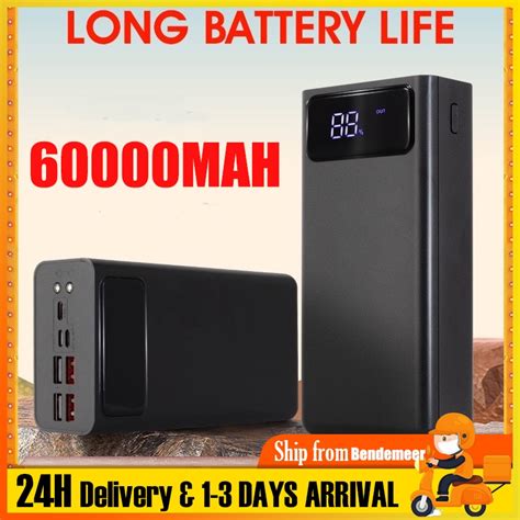 【sg】60000mah Power Bank 4 Usb Fast Charging Powerbank Led Digital