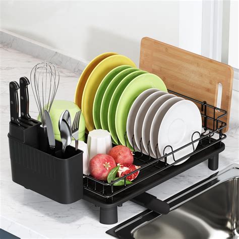 Large 2 Tier Dish Drying Rack With Swivel Spout Romision Stainless