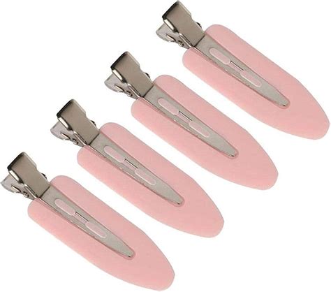 4 Pcs No Bend Hair Clips Leaf Seamless Barrettes No Mark Pin Curl Clip