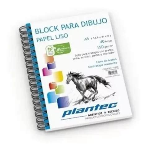 Block Para Dibujo A Papel Plantec X Hojas G Color Blanco