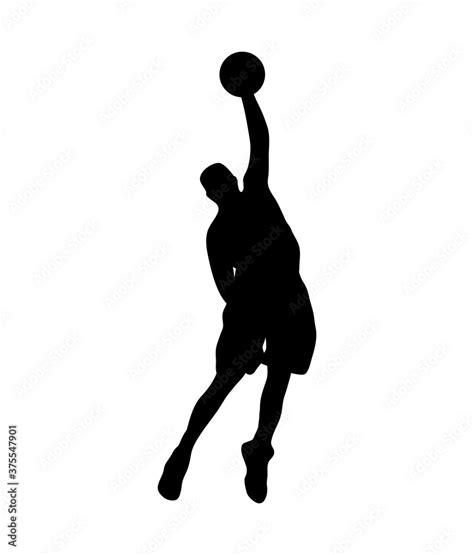 Slam dunk silhouette, vector silhouette of basketball player in dunk ...