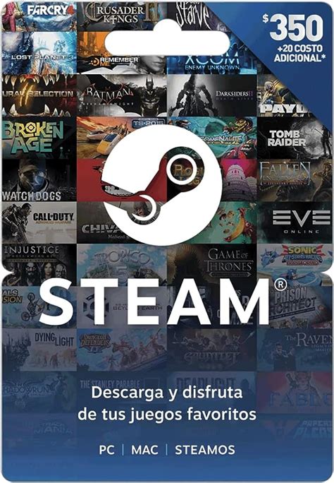 Tarjeta de regalo Steam 350 MXN Código por MAIL Amazon mx