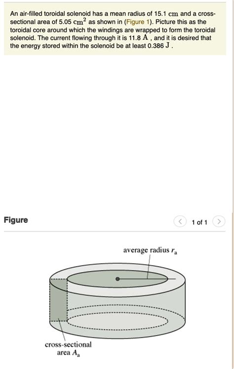 Solved An Air Filled Toroidal Solenoid Has A Mean Radius Of 15 1 Cm And A Cross Sectional Area