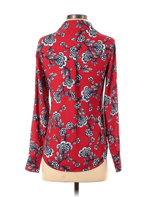 Express Women Red Long Sleeve Blouse Xs Ebay