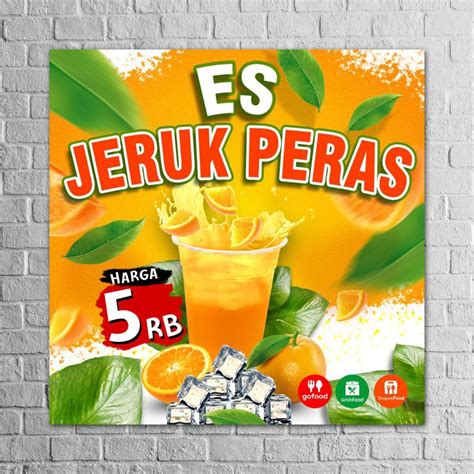 Jual Spanduk Banner Es Jeruk Peras Orange Juice Shopee Indonesia