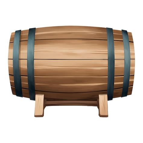 Premium Vector Wooden Barrel With Stand Side View Isolated Detailed