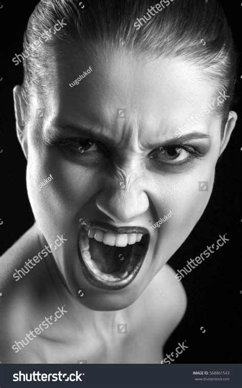 Angry Nude Girl Screaming Camera On Stock Photo Shutterstock