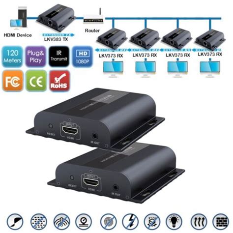 HDbitT HDMI Extender With IR Repeater LAN Over RJ45 Cat5e Cat6 1080P Up