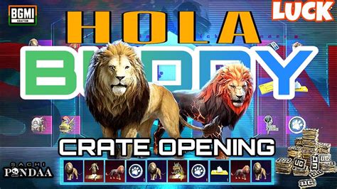 Luckiest Spin Hola Buddy Crate Opening Lion Companion Bgmi K Uc