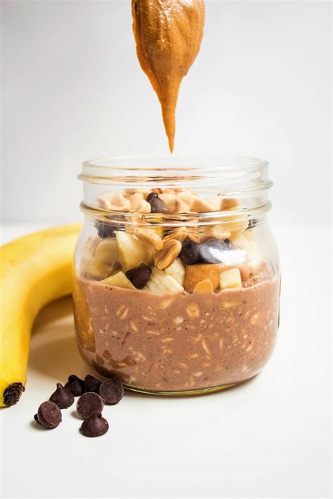 Chocolate Peanut Butter Overnight Oats With Banana Fannetastic Food