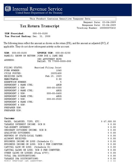 Transcripts Of Your Income Tax Records