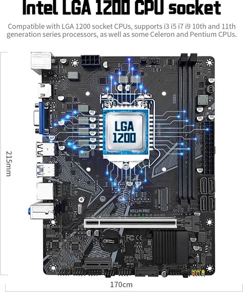 Shangzhaoyuan Placa Base H M Pro Lga Para Procesadores De La