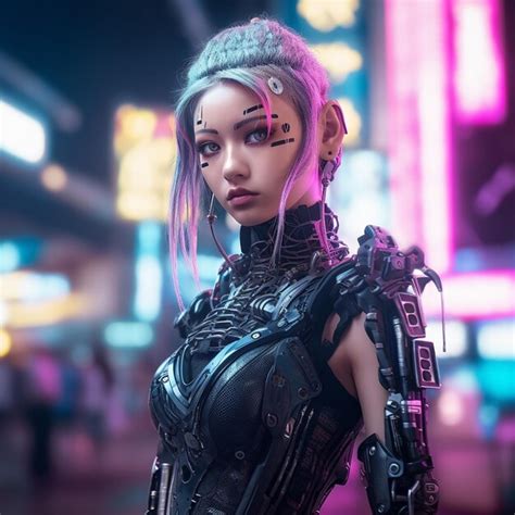 Premium Photo Cyberpunk Femme Fatale A Collection Of Futuristic Woman