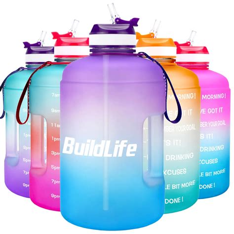 Buildlife 1 galão garrafa de água palha marcador de tempo 3 78l 2