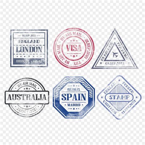 Geometric Visa Stamp Collection