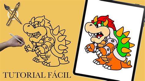 CÓMO DIBUJAR A BOWSER DE LA PELÍCULA SUPER MARIO BROS FÁCIL TUTORIAL