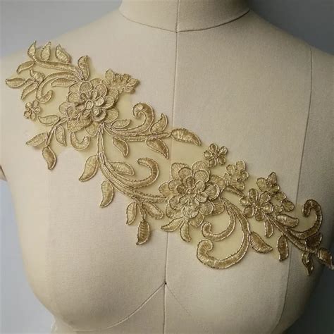 Pc Free Shipping Gold Floral Motif Venise Venice Guipure Lace Trim