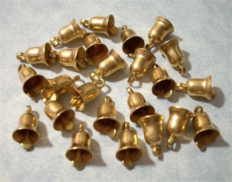 12 Small Brass Bells 10mm Vintage Brass Bell Charms