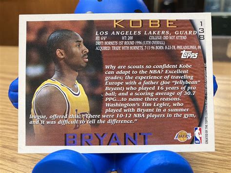 Topps Kobe Bryant Nba Th Anniversary Rc Rookie