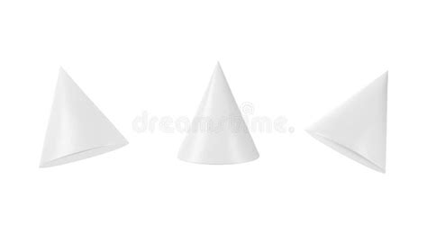 Conjunto De Cone Branco Vetor 3d Objeto 3d Realista Ilustração do