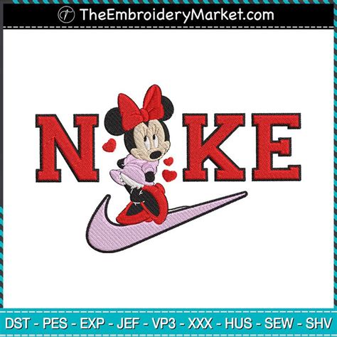 Nike Minnie Mouse Love Embroidery Designs File Nike Machine Embroidery