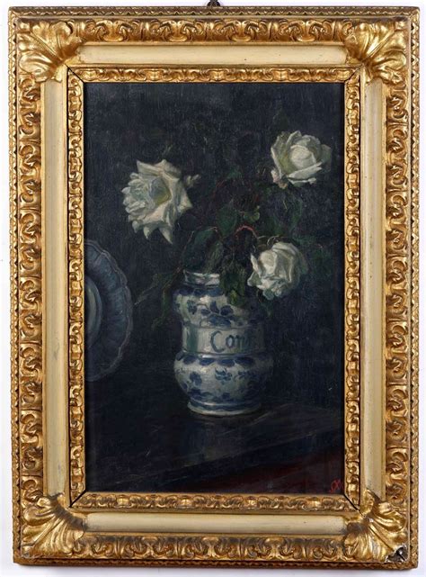 Antonio Maria Morera Due Nature Morte Con Vasi Di Fiori Olio Su