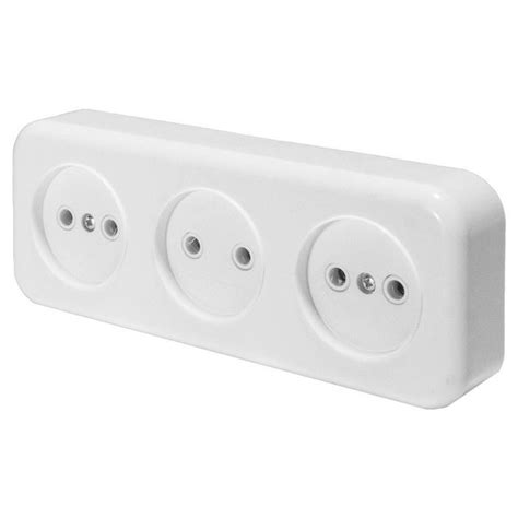 Розетка 3-местная без заземляющего контакта, 250В, 16А, IP20, PST16-50 ...