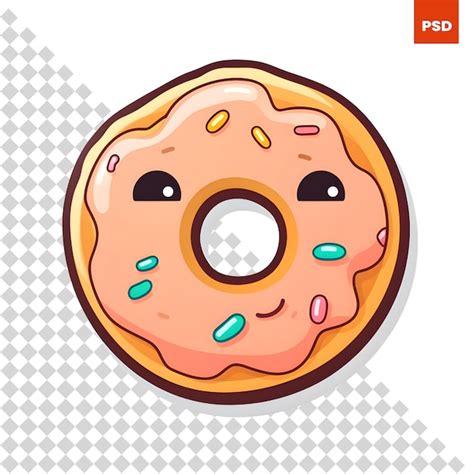 Donut De Dibujos Animados Con Glaseado Rosa Y Chispas Ilustraci N