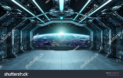 Dark Blue Spaceship Futuristic Interior Window Stock Illustration 1570891720 | Shutterstock