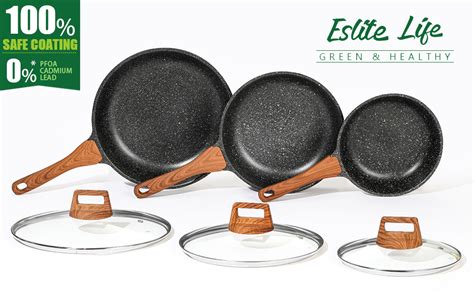 Eslite Life Frying Pan Set With Lid Nonstick Induction Skillet Set Egg