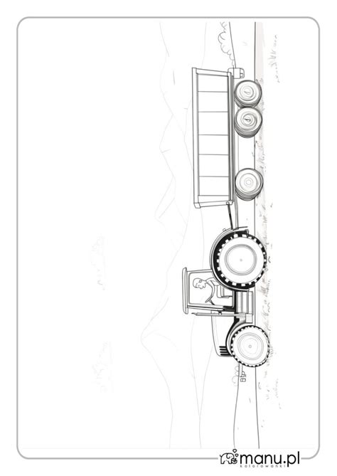 Kolorowanki Traktory z Przyczepą do Druku 27 Wzorów za Darmo