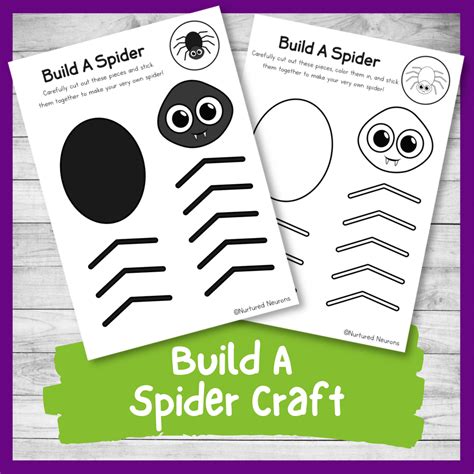 Cute Build A Spider Craft (Cut And Paste Activity For Kids) - Nurtured Neurons