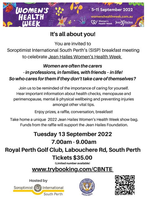 Jean Hailes Womens Health Week Breakfast Soroptimist International