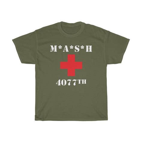 Mash Red Cross 4077th Logo Black Green Navy T Shirt Size S To Etsy