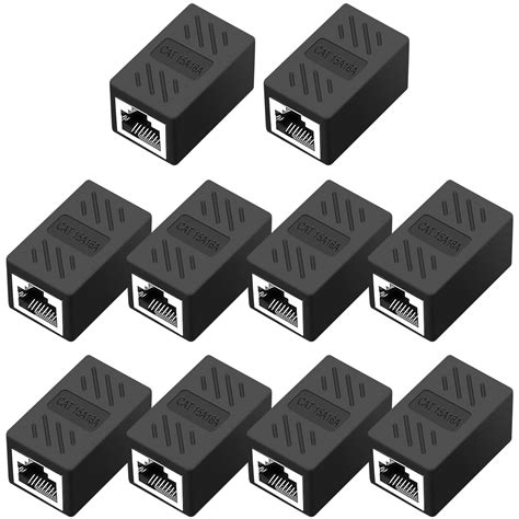 Qingler Rj45 Cat6 Coupler Ethernet Extender Connector 10 Pack In Line Coupler Cat7