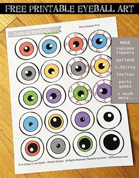 Halloween Eyeball Printable Art and Decor Ideas - 100 Directions